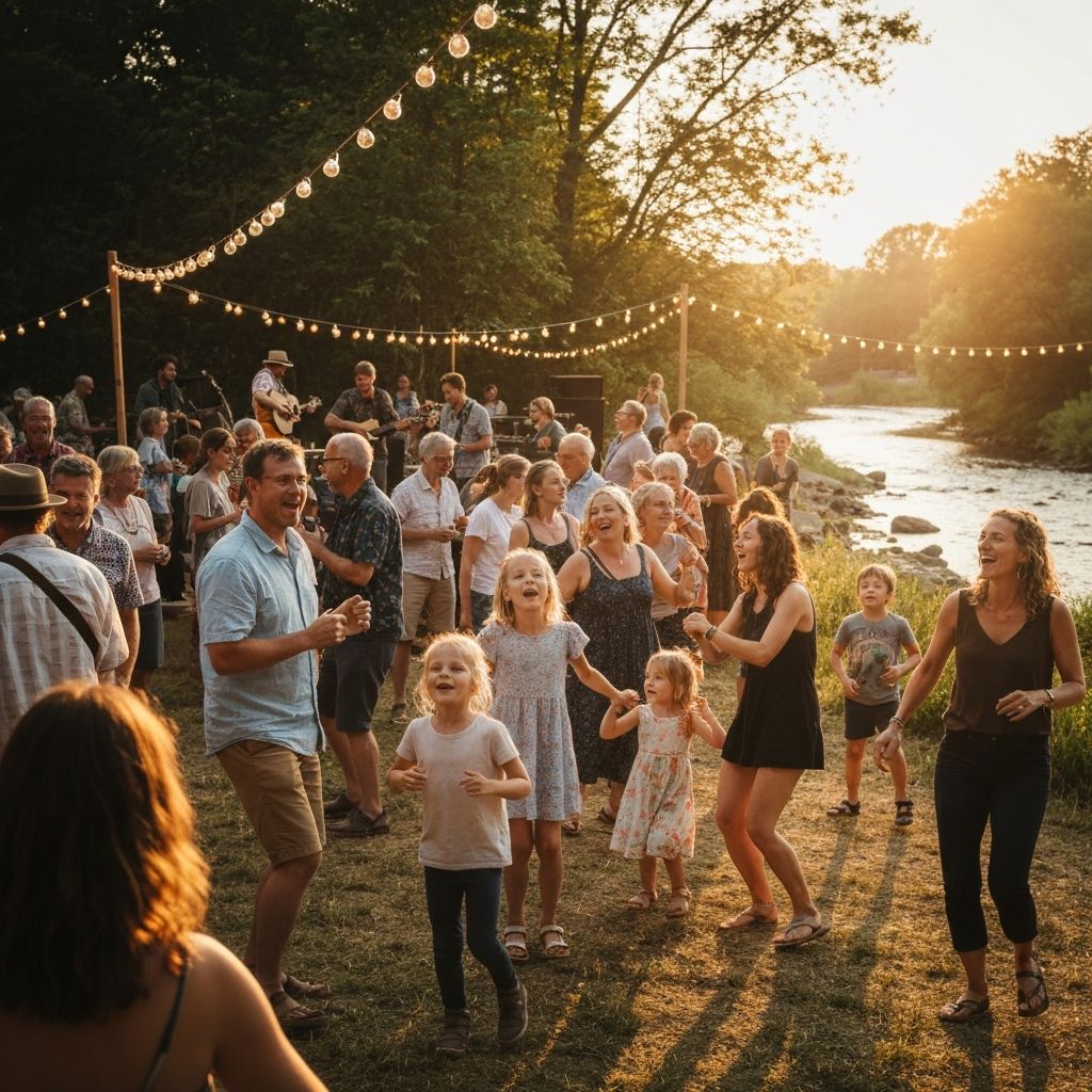 Festival crowd enjoying live music